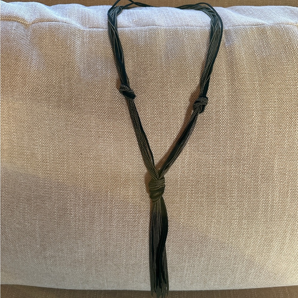 Black and Bronze Tone Knotted Necklace